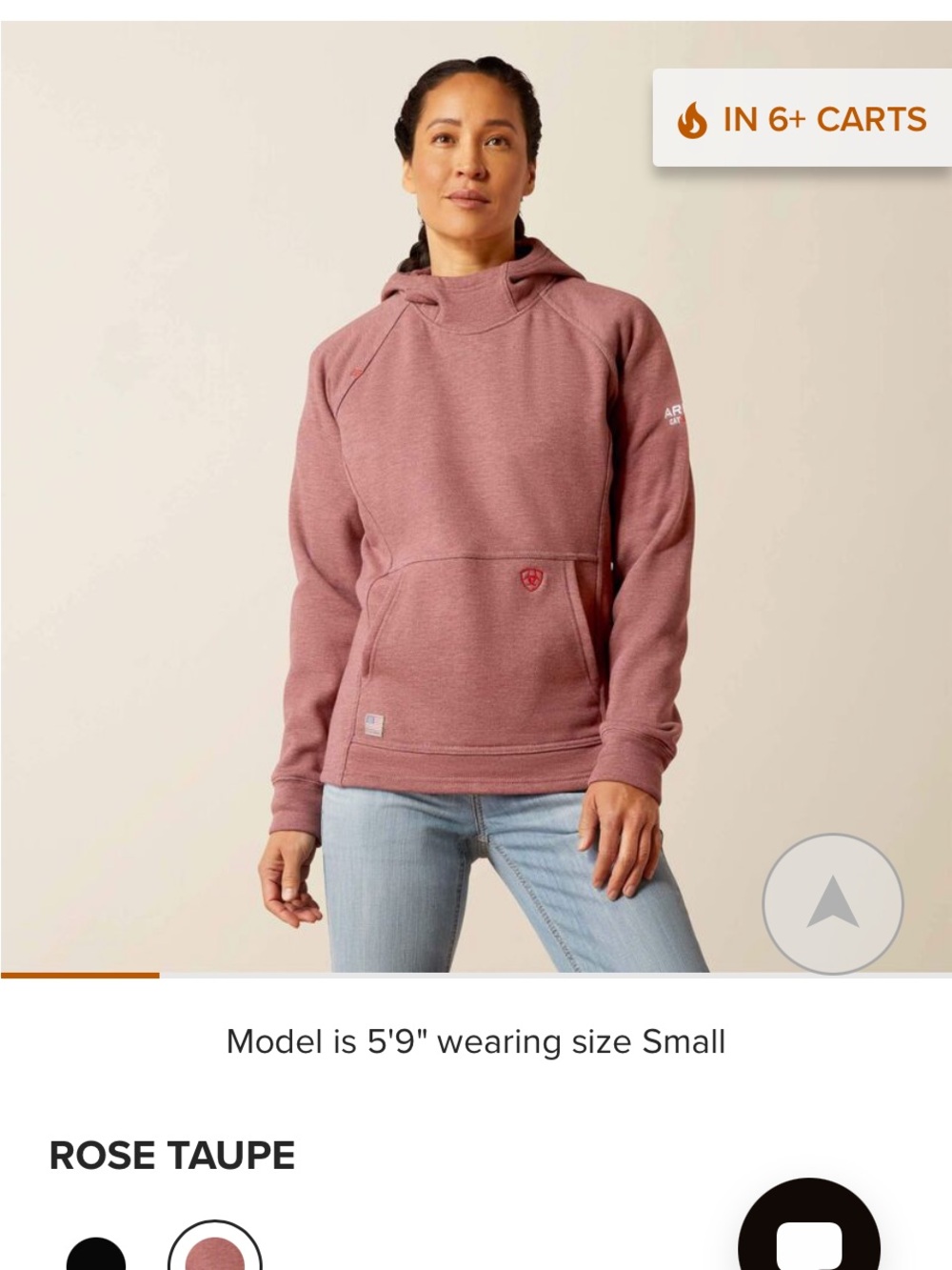 Ariat Rose Taupe Pullover Hoodie Sweater
